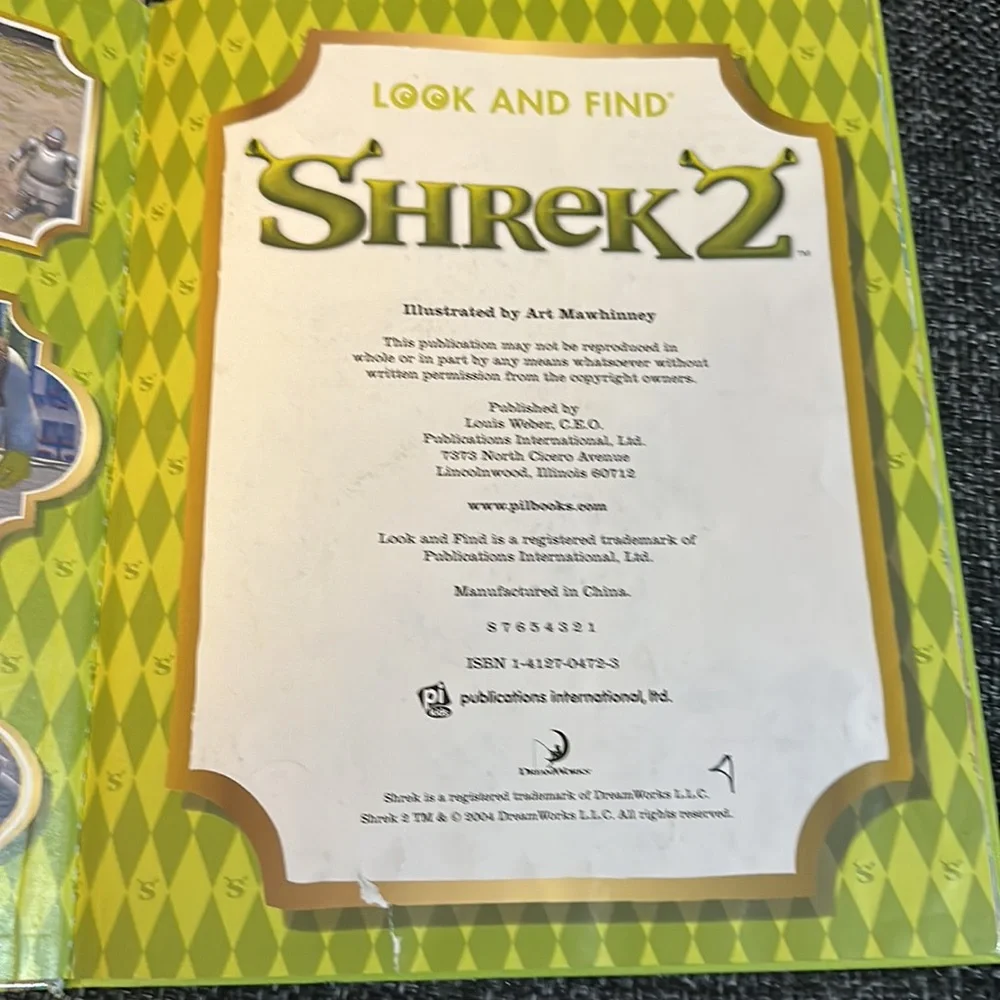 Rare HTF Shrek 2 Look and Find 2004 Hardcover Search Activity Book DreamWorks
